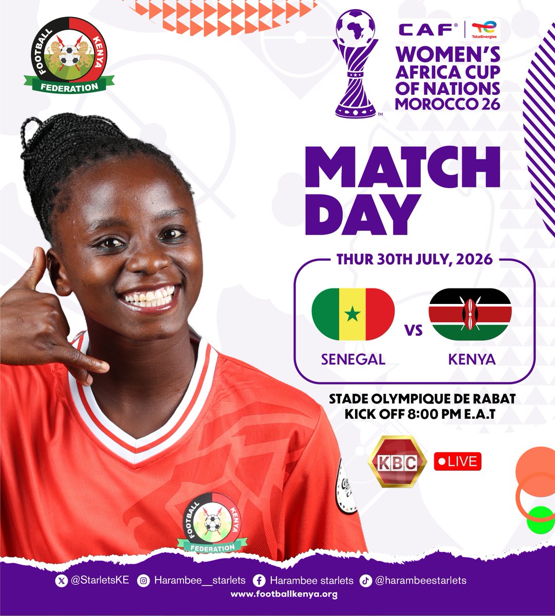 husseinmoha's tweet photo. Best wishes to the Harambee Starlets in tonight’s encounter with Senegal.

#WAFCON2026 https://t.co/SE7HbFq2JK