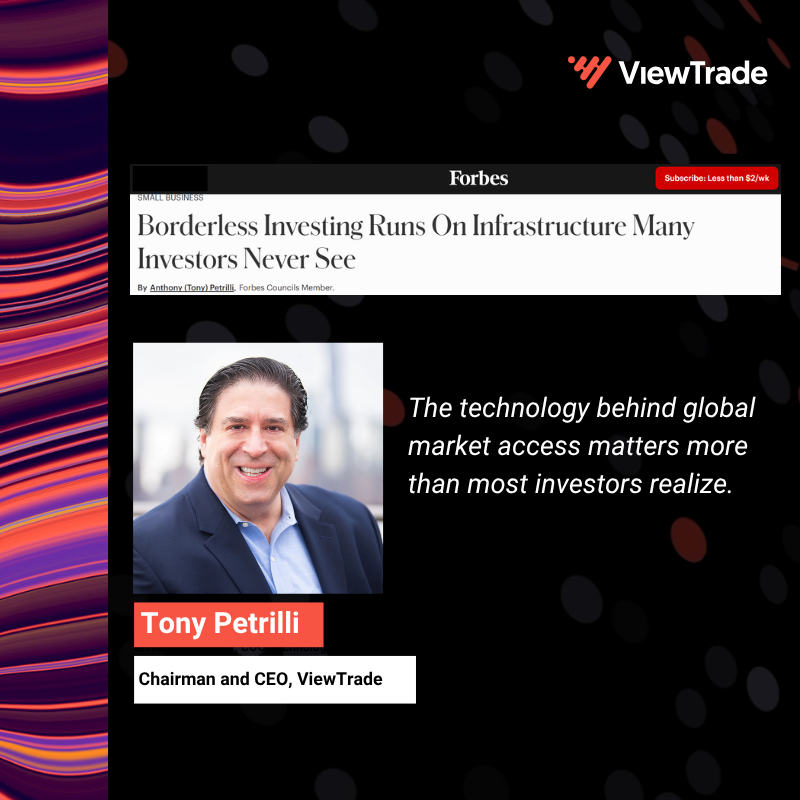 viewtrade's tweet photo. Borderless investing looks simple. The infrastructure behind it isn’t.
#TonyPetrilli explains why in Forbes: https://t.co/nwfq7bHeYJ
#FinTech #ViewTrade #InvestmentTourism #CrossBorderInvesting #FinancialInfrastructure https://t.co/c6xGLLqhwR