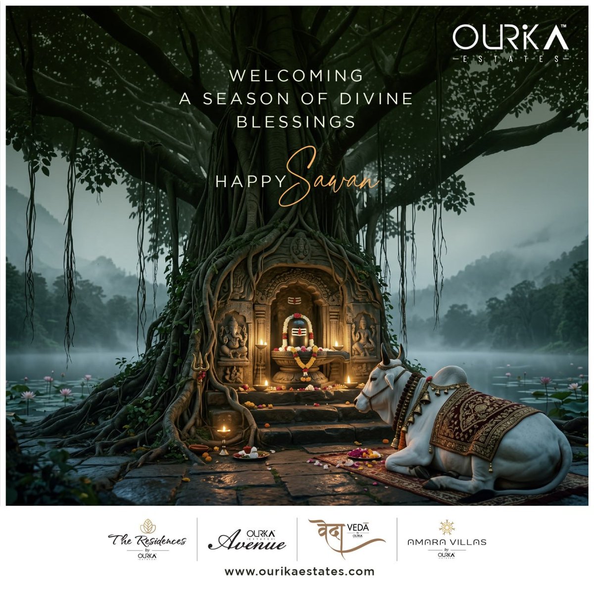 ourikaestates's tweet photo. As the sacred month of Sawan begins, may Lord Shiva bless your life with peace, prosperity, and new beginnings.

#HappySawan #OurikaEstates #Blessings #NewBeginnings #LuxuryLiving #DivineBlessings https://t.co/mTo6m7YfsH