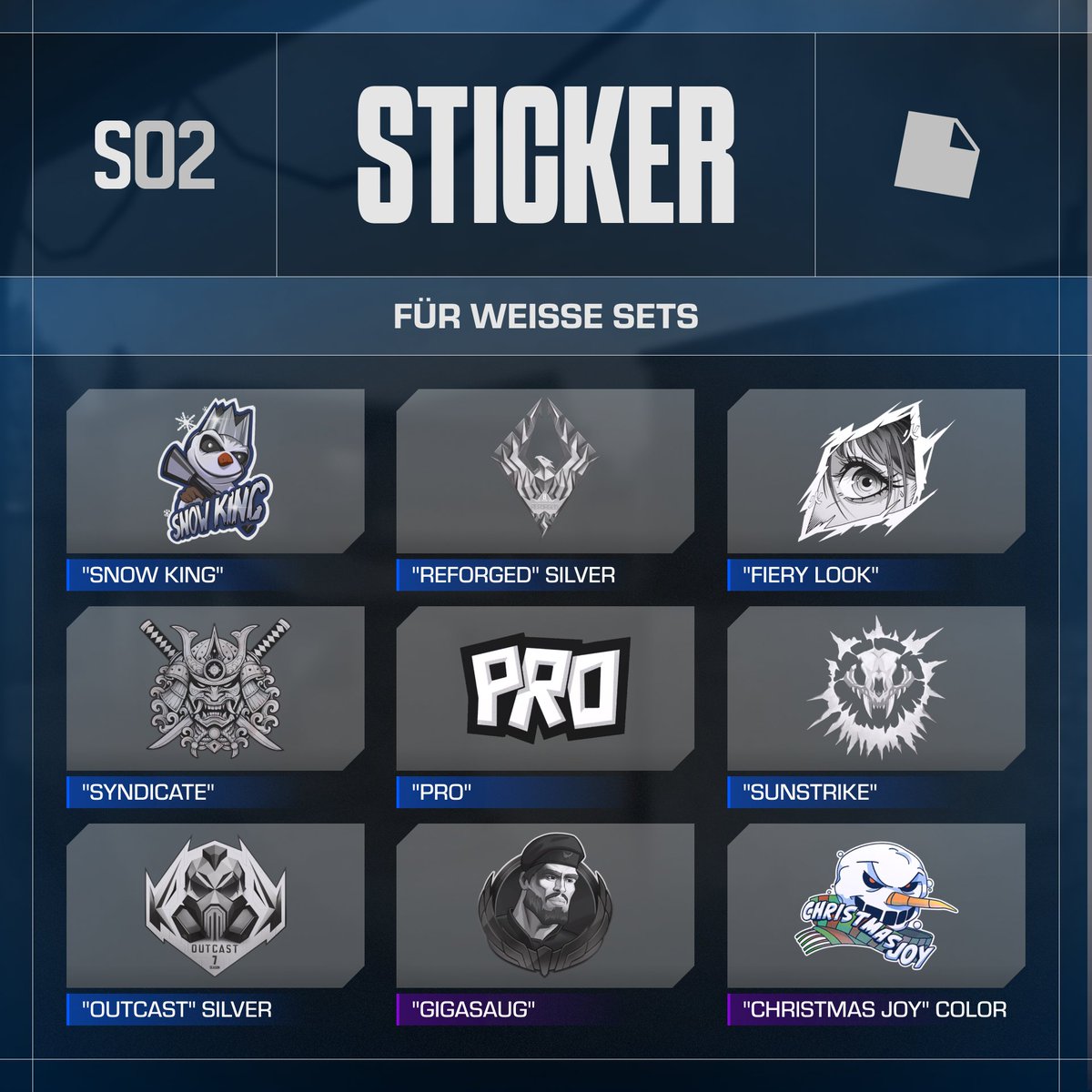 Standoff2DE's tweet photo. ✨ Richtig stylisch!

Diese Sticker passen perfekt zu weißen und grauen Skins: https://t.co/r7KXNt0u02