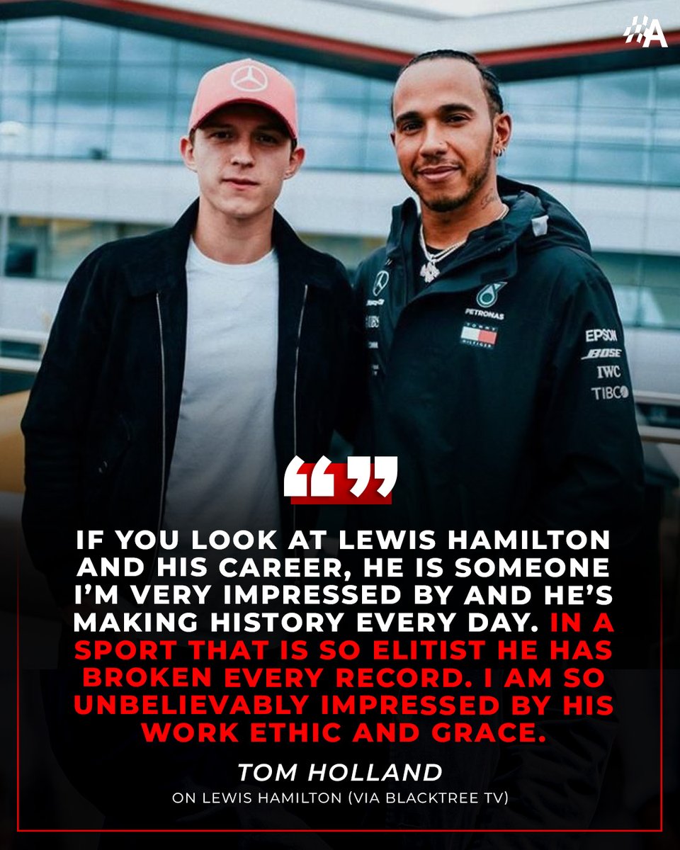 autosport's tweet photo. Spider-Man actor Tom Holland has always looked up to Lewis Hamilton 🤝 https://t.co/mZ9VChtHMq