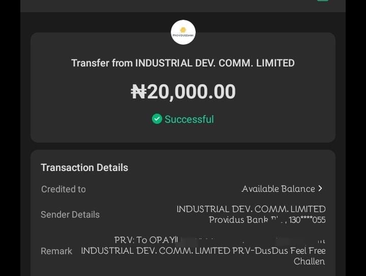 Leendarhh's tweet photo. I just received my ₦20,000 reward from the DusDus Feel Free Challenge! 🎉🎉
I participated in the @DusDusOfficial contest, completed the challenge and today the payment landed successfully in my account. 
A big thank you to the DusDus team.
#DusDus #FeelFreeChallenge #Winner https://t.co/niE0VqqiOX