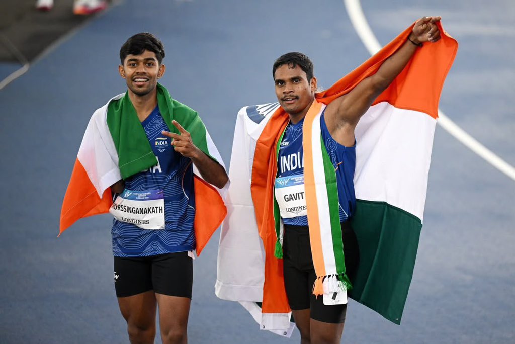 NasirHussainINC's tweet photo. The Tricolour continues to soar at the Commonwealth Games 2026.

Congratulations to Dilip Gavit on his remarkable gold medal and record-breaking performance in the Men’s 100m T47, to Mohammad Basil for securing silver in the same event, and to Murali Sreeshankar for winning silver in the long jump.

Your achievements have filled the nation with pride. Wishing Team India continued success at the Games.

#ChakDeIndia 🇮🇳 #CommonwealthGames2026 #TeamIndia #CWG2026 #IndiaAtCWG