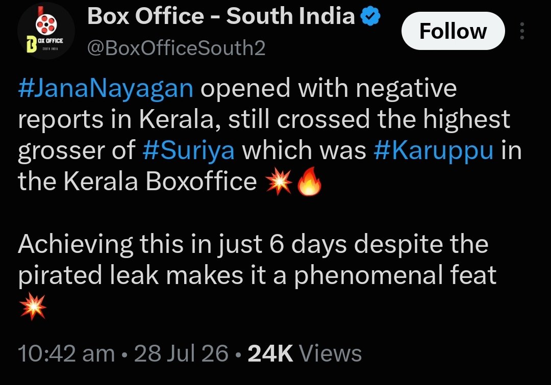 dinork97084's tweet photo. @filmy_view JanaNayagan 3.5m🔥
Karuppu 2.7m🐸

JanaNayagan >>>karuppu, kanguva, retro 🐸🤫 https://t.co/awTpE5xjv4