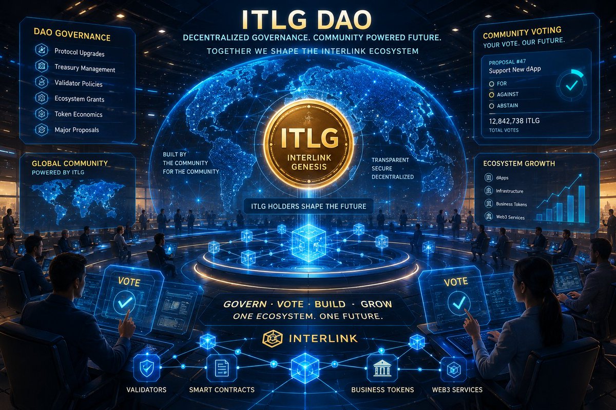 dmeghana405's tweet photo. Depict a futuristic global governance center where people worldwide collaborate through ITLG DAO to shape the future of the InterLink ecosystem.
#ITLG #ITLX #ITL #Interlink #Interlink2026 #InterlinkAmbassador
@kv_interlink @C_Interlinklabs @reina_itl @inter_link @itlx_defi https://t.co/kXfMmNTOKg