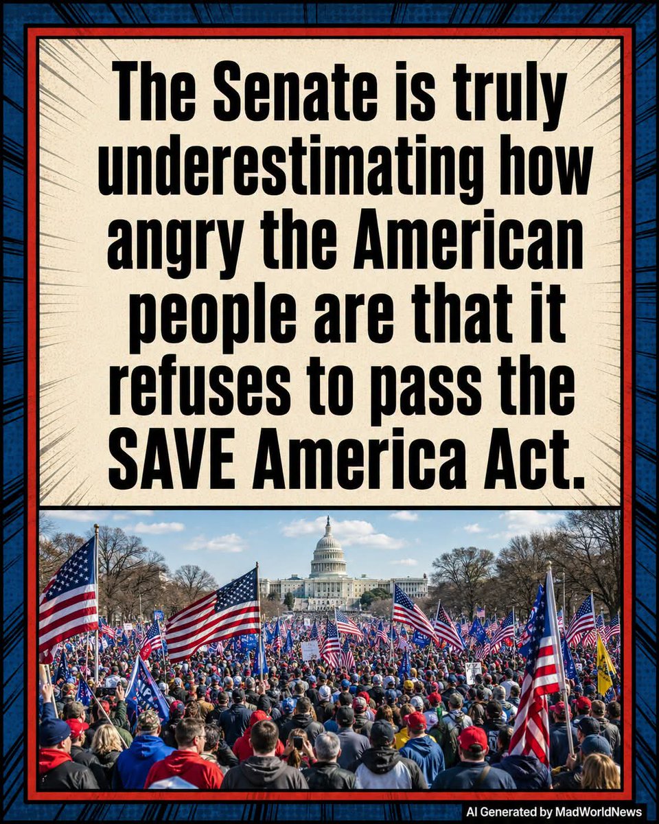 RossyPrime's tweet photo. Should the Senate stop stalling and pass the SAVE America Act to protect our elections? 🤔🗳️🇺🇸 https://t.co/cK6G5dn3c5