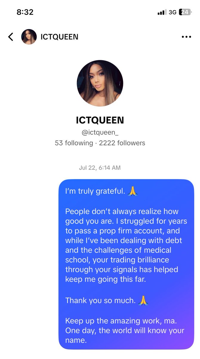 mattemtrades's tweet photo. @QueenTea__ 
I’m grateful, thank you and good morning.
I had texted on TikTok but wasn’t sure if you’d ever see it, here’s me trying again on x. Your channel has been a blessing. https://t.co/Idaa5iFXsz