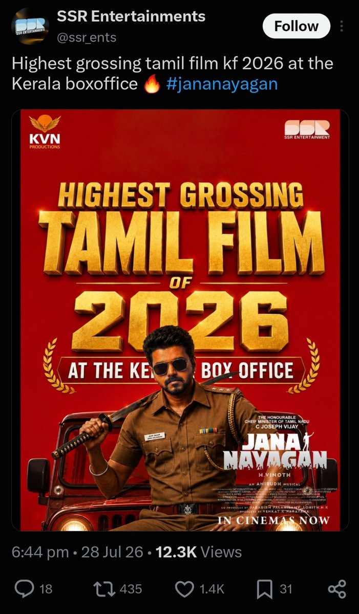 dinork97084's tweet photo. @filmy_view A certificate 
2 months before hd print leak
6month delay 
Remake movie 
No, holiday, festival release 
1.5cr already watched
No big promotion 
Overseas Hollywood movies release 
(#Odyssey)
Negative reviews 

But still
Bms interest 1.42m🥵
Presale 1.2m🥵
Bms 3.5m🥵

Thalapathy 🔥 https://t.co/Q8gTxhCtix