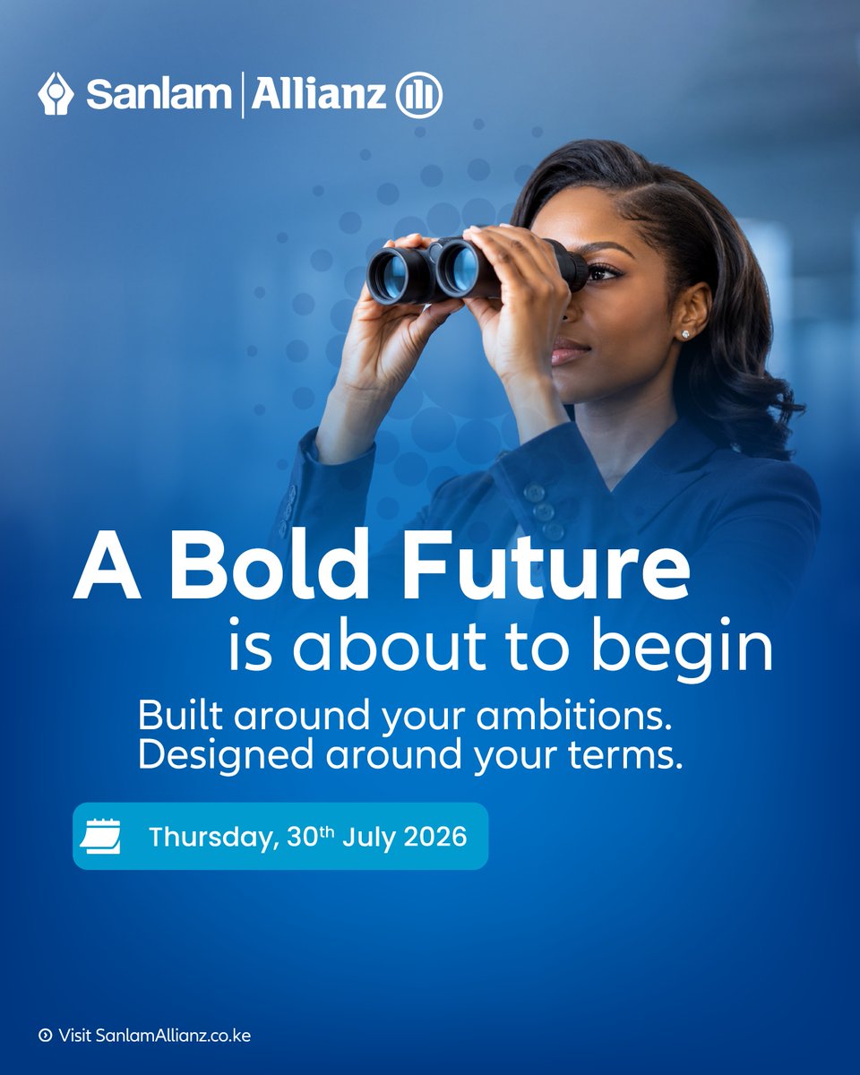 SanlamAllianzKe's tweet photo. A bold future is about to begin.

Whether you are building a business, growing your wealth or planning what you will leave behind, this is a conversation you do not want to miss.

📍 Online via Zoom
🗓️ Thursday, 30 July 2026
🕡 6:15 PM EAT

#TheBoldFuture #LiveWithConfidence https://t.co/AN42MnvP2z