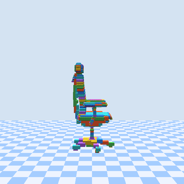 DrJoyee's tweet photo. I gave Fable5 a photo of my office chair.

It broke the chair into 18 parts, decided which are hard plastic and which are soft foam, built the frame as rigid bodies and the cushions as MPM particles — coupled, inside a multi-physics engine we built entirely from scratch, Latent Universe (coming soon).

Then it looked at renders of its own work and fixed the worst parts. 5 rounds. No human in the loop.

Photos in, physics-native assets out.