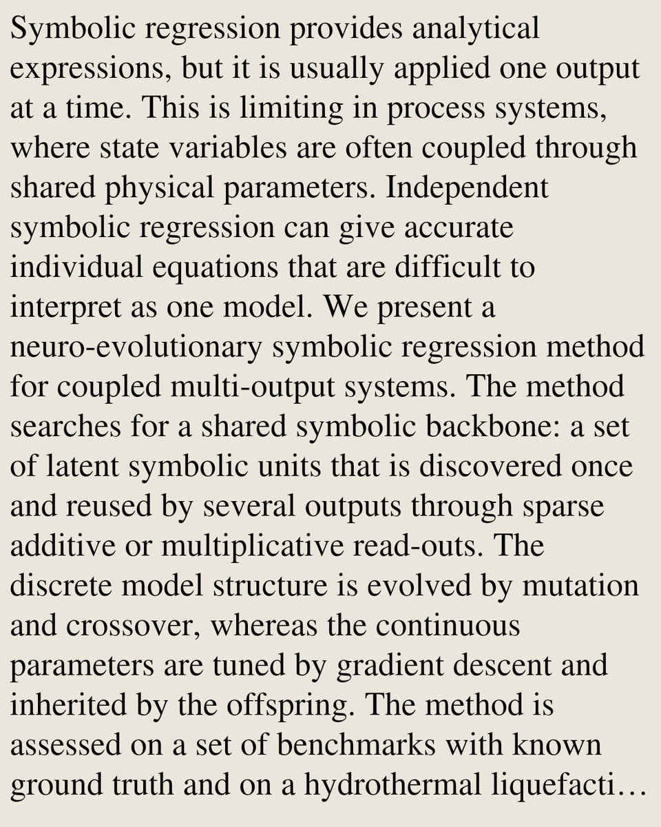 TAL's tweet photo. Shared Symbolic Backbones for Physically Consistent Multi-Output Symbolic Regression

Manuel Rodriguez
https://t.co/tNiZE1LsUL [𝚌𝚜.𝙽𝙴 𝚌𝚜.𝙰𝙸 𝚌𝚜.𝙲𝙴] https://t.co/1rw6mhsVM7