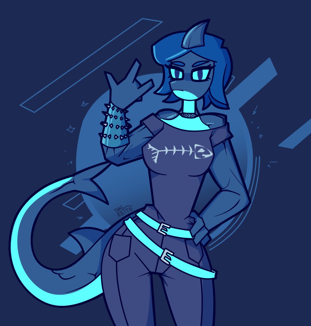 Tacrrito's tweet photo. Artfight attack on Morpherence 
Bioluminescent shark
#artfight #artfight2026 #teammystery https://t.co/2IsDpXkutS