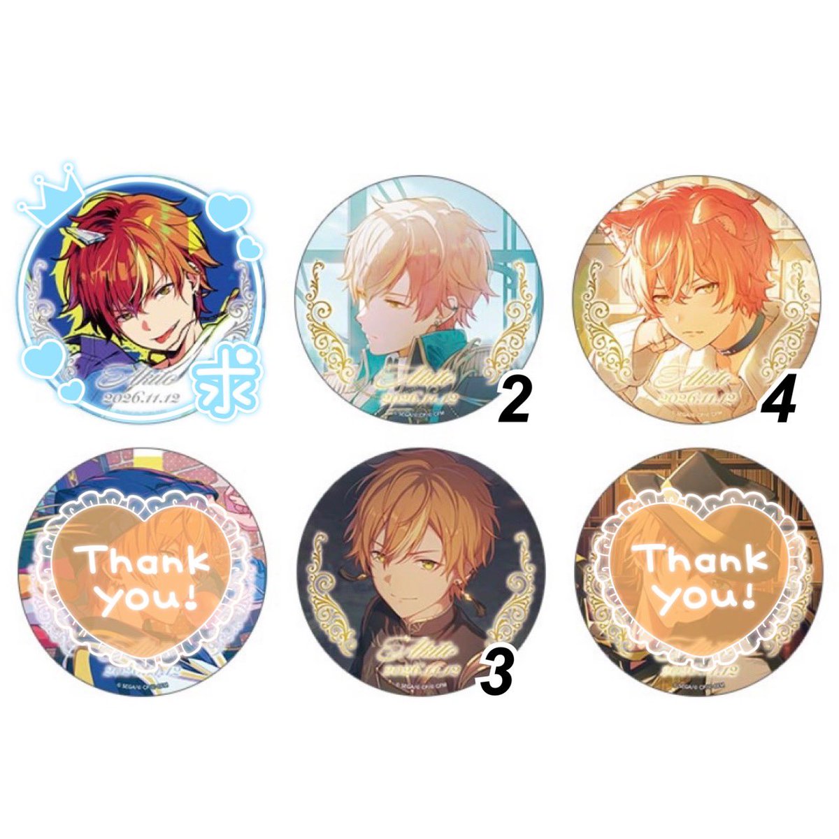 pooon_vvbs's tweet photo. 【交換】
プロセカ 東雲彰人
箔押しカードセット賞 箔押し缶バッジ賞
はぴこれ はぴこれくじ

譲：画像①(カード)　E or F　1点
　　画像②(缶バ)　　B C E

求：画像①(カード)　D　1点
　　画像②(缶バ)　　A

・画像②は、画像①含むお取引のみ対応〇
・条件の良い方、缶バE賞含む方優先 https://t.co/zDeCuiYkaq