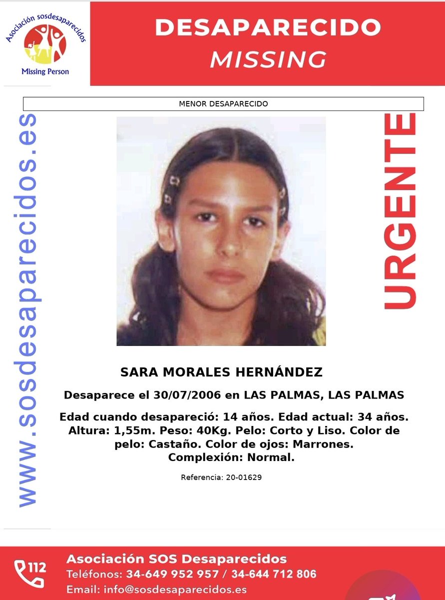 sosdesaparecido's tweet photo. 🆘 DESAPARECIDA
⏳ No te olvidamos.
📧 Información anónima info@sosdesaparecidos.es 
#Desaparecido #Missing #España https://t.co/SbJTCuiVMD
