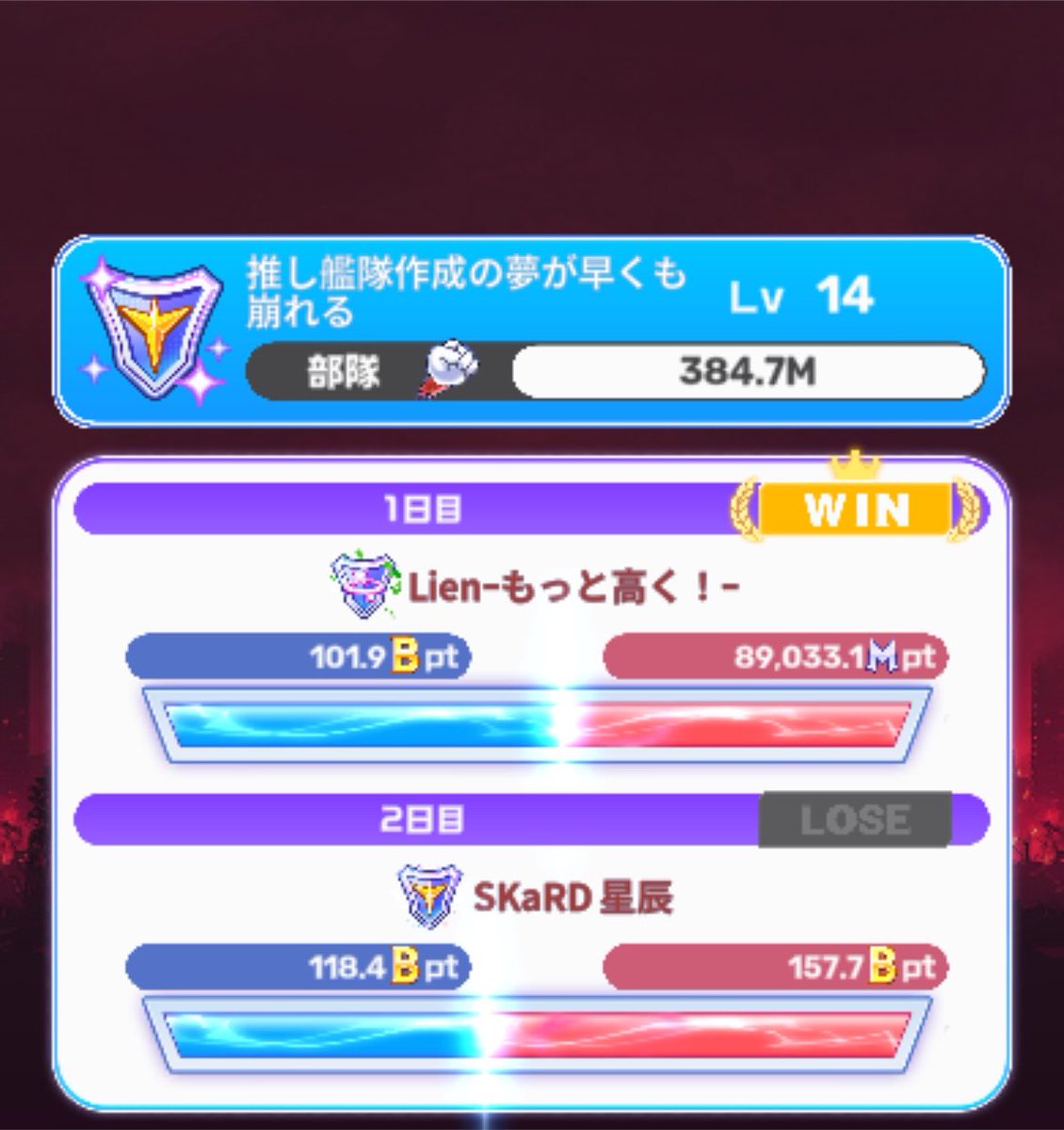 TorayukuC's tweet photo. 1日目に当たった部隊と最終日にまた当たったw どんな確率よ
#パズシュワ https://t.co/IzxAYgfvUj