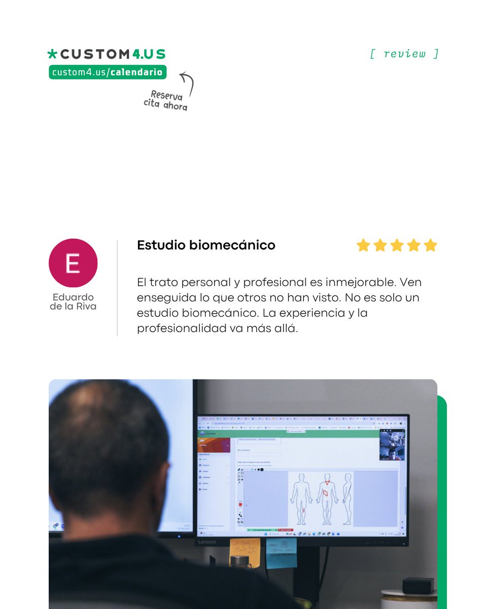 custom4us's tweet photo. ⭐️ 💬 🎽 Reviews de usuarios de Custom que nos hacen mejorar 👉 Opiniones que os ayudarán a decidir y orientar próxima sesión.

Reserva cita ahora en nuestro calendario:
🔗 https://t.co/T7FTD3rHwB

Y para contactar con nosotros:
📲 637 311 574 (Whatsapp)
📩 info@custom4.us https://t.co/QmJNdtNrXC