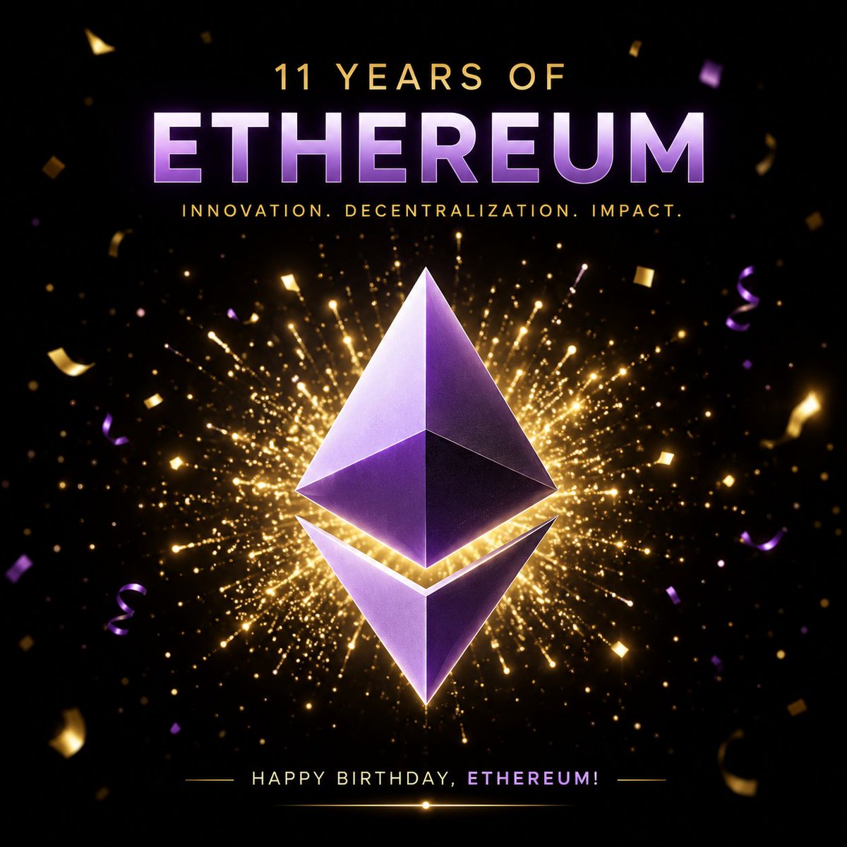 kalqix's tweet photo. On 30 July 2015, Ethereum was born to change the industry.

Eleven years later, it continues to shape how the world builds, trades, and owns on-chain.

Happy birthday, Ethereum. https://t.co/ZttJw4xgcg
