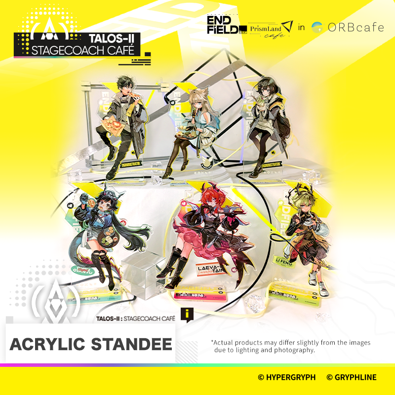 ORBcafe_my's tweet photo. ▰▰▰ONLINE PRE-ORDER NOTICE▰▰▰
Arknights: Endfield × PrismLand cafe in ORBcafe Malaysia
🟨TALOS-II: STAGECOACH CAFÉ🟨

Thank you for your overwhelming support and for the many inquiries and requests we have received.
After coordinating with the manufacturer, we are pleased to announce that online pre-order has been arranged for selected items.

The following items are available for ONLINE PRE-ORDER starting from【3 August 2026】.

【Pre-Order Items】
・Special Finish Can Badge (Random/Box)
・Acrylic Standee
・Acrylic Keyholder
・Acrylic Shikishi Board
・Film Card Set
・[Add-on purchase] Laser Ticket
┈┈┈┈┈┈┈┈┈┈┈┈┈┈┈
【Notes】
*Pre-orders are available exclusively through the [ORBcafe Malaysia Online Shop] and in limited quantities.
*Pre-order items are expected to ship from late October 2026.
*Product pages will be available once pre-orders begin.

https://t.co/RALb1vmSTK

#ArknightsEndfield #明日方舟終末地 #ORBcafeMY #collabcafe