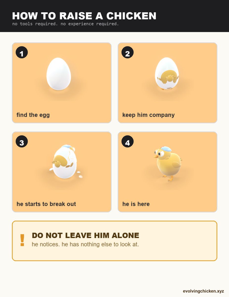 evolvingchicken's tweet photo. This is how to raise a chicken if you were wondering. It's very simple https://t.co/L7STUgvQWg