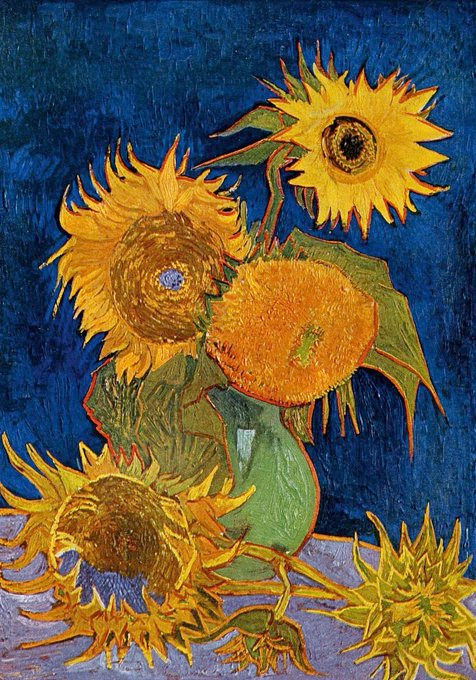 Makel_art's tweet photo. Vase avec cinq tournesols
Van Gogh - 1888 https://t.co/xG0Kff2OO4