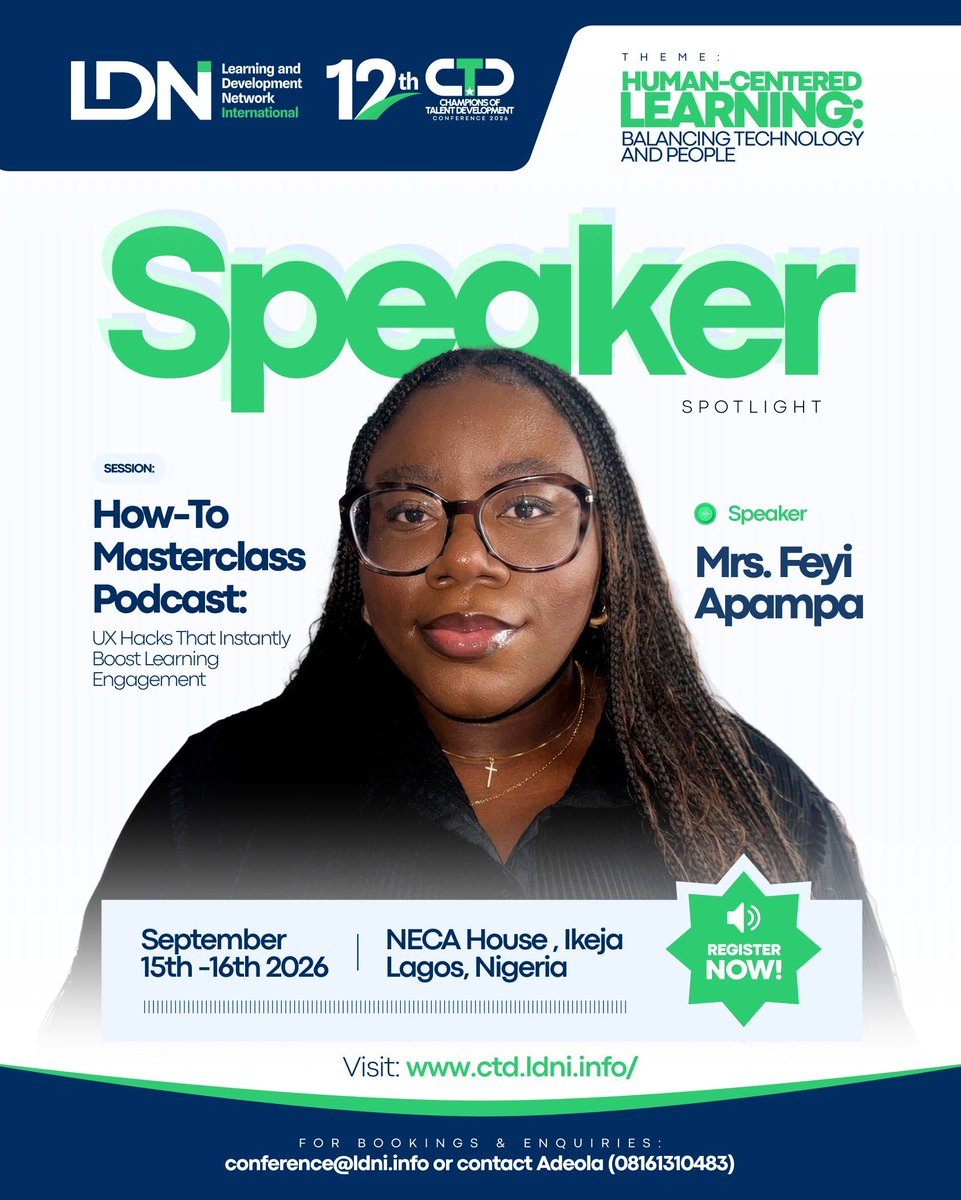 CtdConference's tweet photo. Every great conference has a voice that surprises you. Feyi Apampa is asking the oldest question in the room:
What does it actually mean to design for a human?
🧠 She's at #CTDC26. Register (early bird pricing closes tomorrow) 👇 https://t.co/goNZp37PGr #LDNI https://t.co/sPn76XDpUp