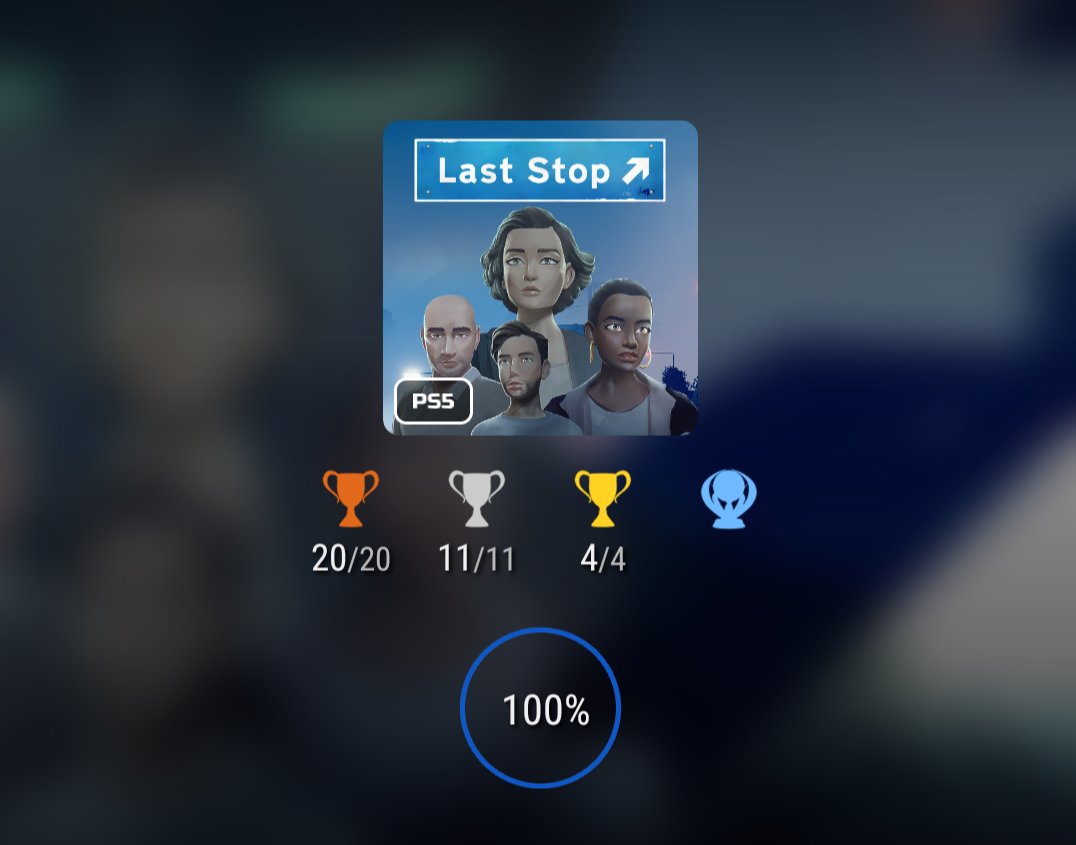 PixelsPlatinums's tweet photo. #64 - Last Stop
All Done (PLATINUM)

A little gem of a game with an engaging story that is told through three likeable main characters, each navigating their own unique situation

Earned on 07/02/2023 #PlayStationTrophy #TrophyHunters https://t.co/UZx95WOS2P