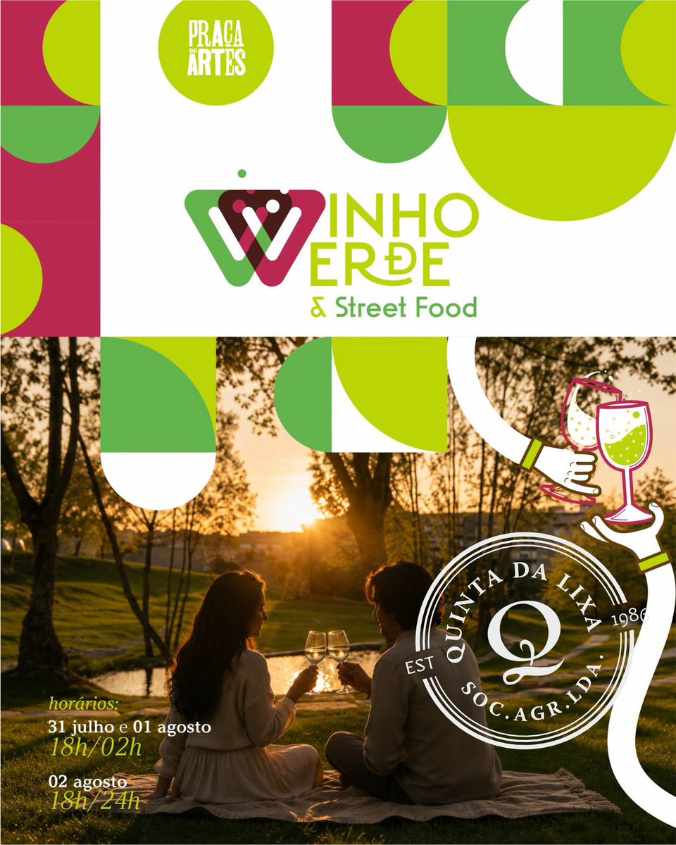 quintadalixavv's tweet photo. Este fim de semana, venha visitar-nos a mais uma grande festa!
A Quinta da Lixa marcará mais uma vez presença no Vinho Verde & Street Food, nos dias 31 de julho, 1 e 2 de agosto, no Parque da Bouça - Felgueiras.
.
#quintadalixa #seizetheverde #monverde #wineawards #vinhoverdestreetfood