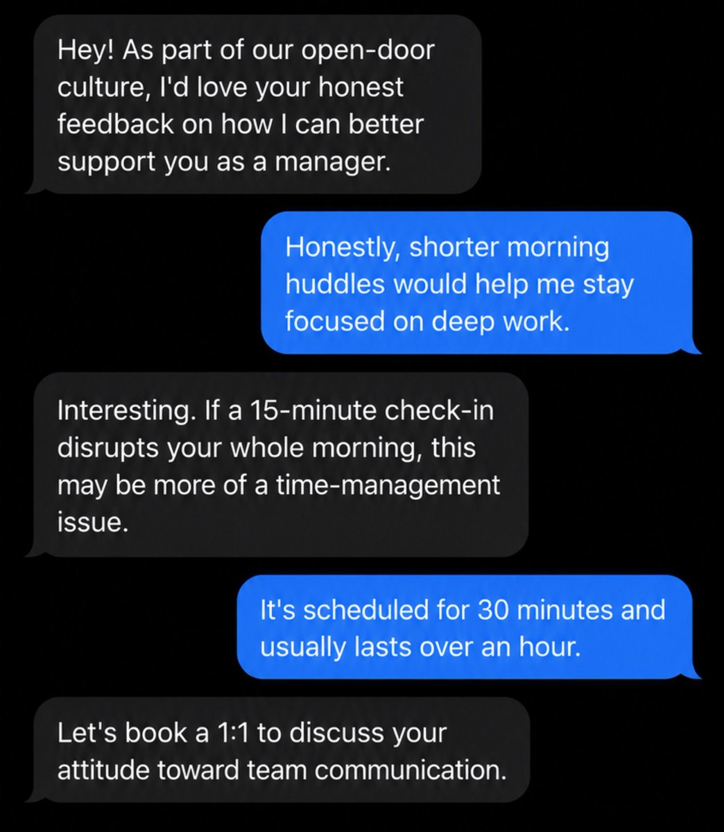 1ssve's tweet photo. They tell you to give "honest feedback" until you actually give honest feedback 😭💀 https://t.co/mp7PPqvn3O