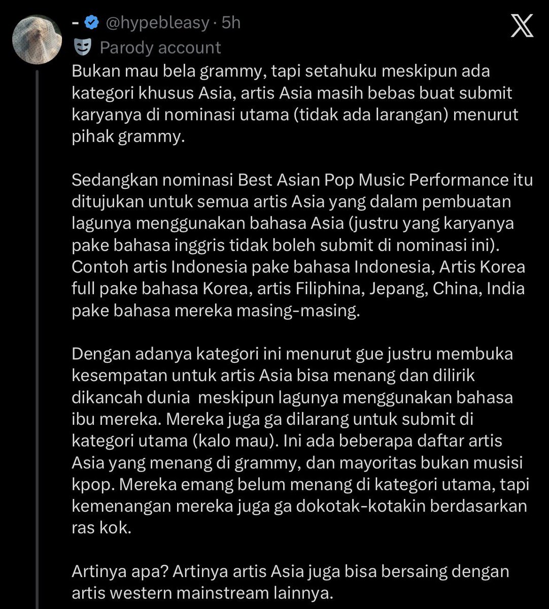 xolovelyody's tweet photo. user @hypebleasy ketika grammy rilis nominasi baru 
16 juni : punya feeling grammy sengaja bikin nominasi untuk menangin grup tertentu

also @hypebleasy ketika BTS ga submit grammy tahun ini
30 juli : nominasi best asian pop ditunjukkan untuk semua artis asia

jadinya gimana nih kok ga konsisten congornya kaya prabowo🤣🤌