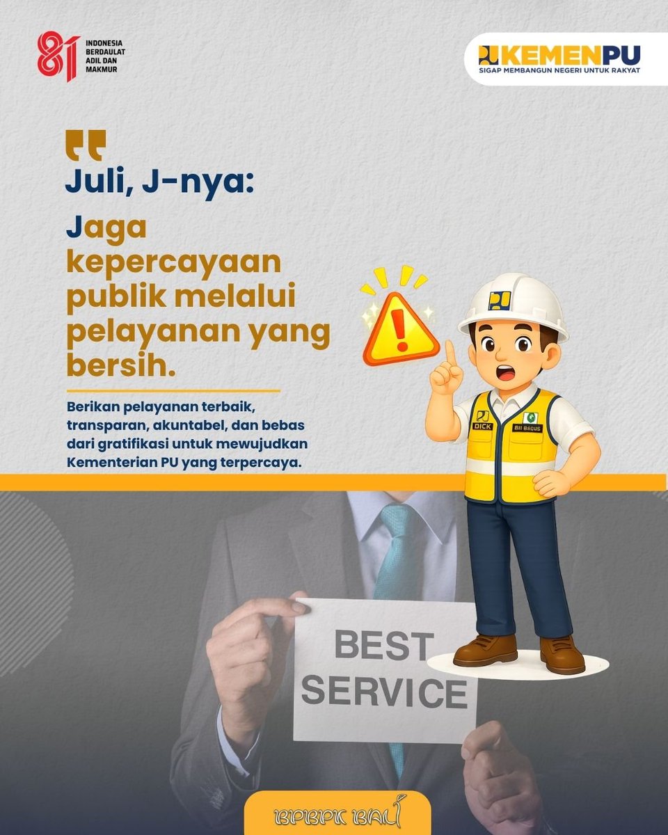 pu_ck_bali's tweet photo. - Jujur menolak pemberian dari rekanan.
- Jujur melaporkan gratifikasi sesuai ketentuan. 
- Jangan memanfaatkan jabatan untuk kepentingan pribadi.
- Jaga kepercayaan publik lewat pelayanan yang bersih. https://t.co/hneeaBsFPM