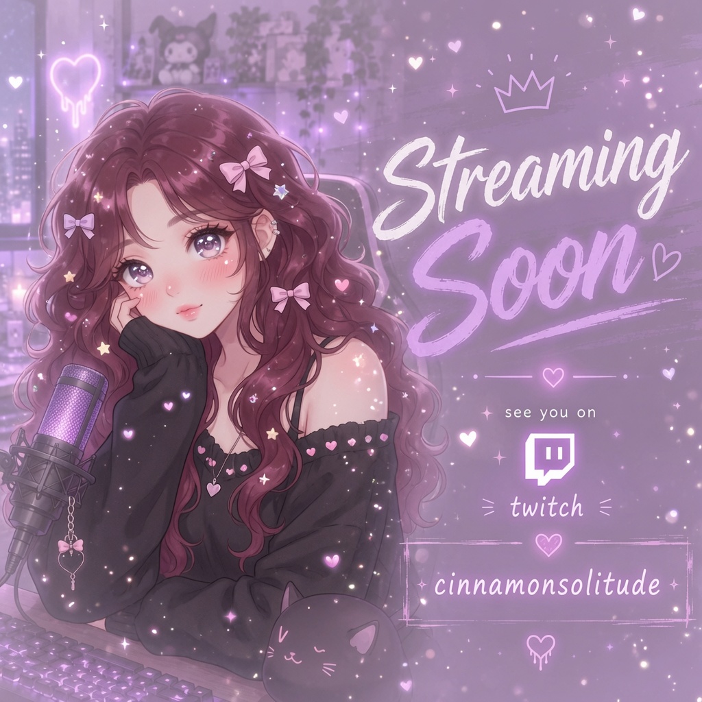 CinnaSolitude's tweet photo. JULY 30 I’M GOING LIVE! 
Time: TBA stay tuned! 
Cinnabons, get ready!Grab your snacks, get comfy, and join me for a cozy solo stream with gaming, chatting, and good vibes. #twitchcommunity #gaming #twitchstreamer https://t.co/q4l08F9Xdk