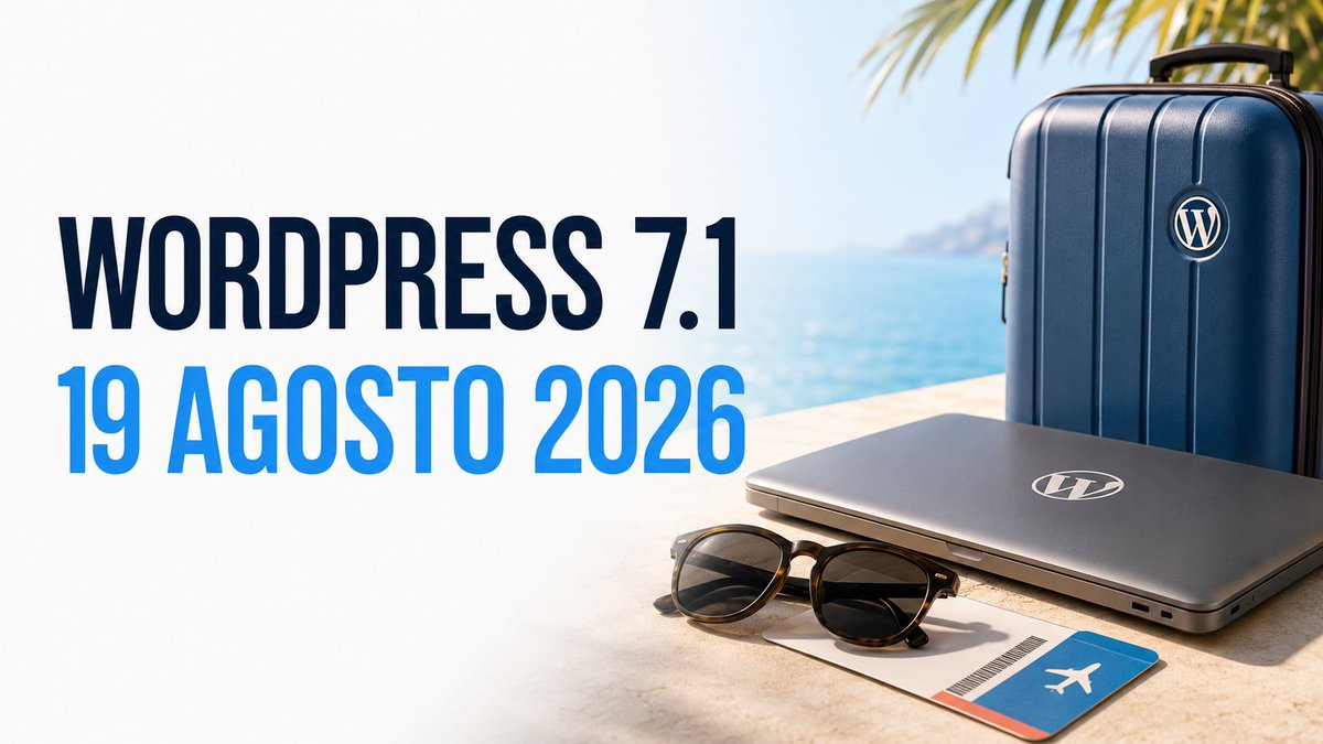 jordigarcia_dev's tweet photo. 🚨Recordatorio:

Si te vas de vacaciones en agosto y tienes webs con WordPress, apunta esta fecha: WordPress 7.1 se lanzará el 19 de agosto de 2026.

Revisa las actualizaciones automáticas y deja copias de seguridad preparadas. https://t.co/fJlRZxM91b