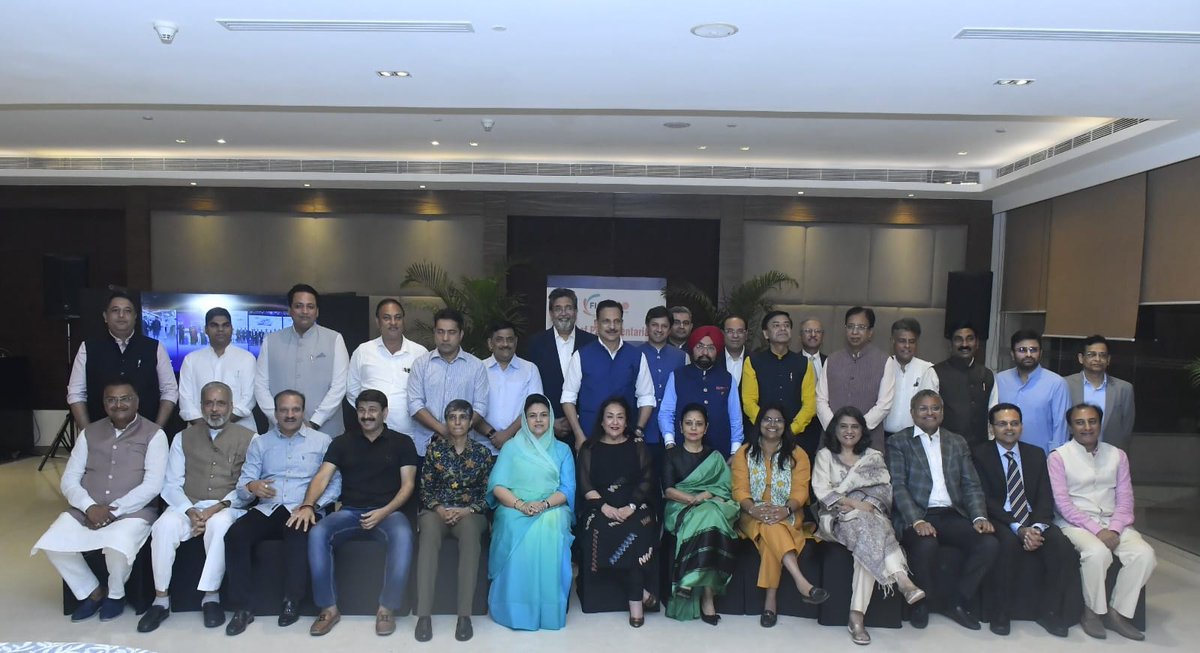 ficci_india's tweet photo. FICCI Forum of Parliamentarians organised an Interaction with Hon’ble Members of Parliament alongside FICCI Leadership & Industry Stakeholders. The session was chaired by Shri Rajiv Pratap Rudy, MP, Lok Sabha, & Chair, FICCI Forum of Parliamentarians. The interactive session welcomed Members of Parliament from across party lines in line with FOPs Bi-partisan spirit; Shri Anurag Singh Thakur, Shri Naveen Jindal, Dr. Vikramjit Singh Sahney, Shri Manish Tewari, Shri Sanjay Kumar Jha, Ms Mahua Moitra, Shri Karti P. Chidambaram, Shri N.K. Premachandran, Shri Manoj Tiwari, Dr. Sanjay Jaiswal, Shri Vishweshwar Hegde Kageri, Shri Akhilesh Prasad Singh, Ms Jebi Mather Hisham, Shri Rahul Kaswan, Shri Akshay Yadav, Shri Manish Jaiswal, Shri Kamakhya Prasad Tasa, Shri Shashank Mani Tripathi, Shri Chandan Chauhan, Shri Masthan Rao Yadav Beedha, Ms Sangeeta Kumari Singh Deo, Dr. Menaka Guruswamy, Shri Putta Mahesh Kumar, Shri Neeraj Dangi, Shri Anurag Sharma and Ms Mahima Kumari Mewar, representing diverse political parties and regions across India.
The Hon’ble Members of Parliament were welcomed by Dr Jyotsna Suri, Past President, FICCI; Co-Chair, FICCI Forum of Parliamentarians & CMD, The Lalit Suri Hospitality Group, Mr Harshavardhan Neotia, Past President, FICCI; Co-Chair, FICCI Forum of Parliamentarians & CMD Ambuja Neotia Group, Mr Anant Goenka, President, FICCI & Vice Chairman, RPG Group, Mr Vijay Sankar, Senior Vice President, FICCI & Chairman The Sanmar Group, and Mr Puneet Dalmia, Vice President, FICCI & Managing Director, Dalmia Bharat Group. Further distinguished Industry leaders, Mr Subhrakant Panda, Past President, FICCI & Managing Director, Indian Metals & Ferro Alloys Ltd, Mr Sandip Somany, Past President, FICCI & Chairman & Managing Director, Somany Impresa Group and Mr Harsh Pati Singhania, Past President, FICCI & Chairman & Managing Director, JK Paper Ltd also joined the Interaction. Mr Anant Swarup, Secretary General, FICCI and Ms Jyoti Vij, Director General, FICCI, also were participated.
The Interaction focused on bringing Policymakers and Industry together to ensure growth and work towards development of India through Sector focused discussions on emerging policy & industry priorities, State dialogues to foster inclusive development, and International Parliamentary exchanges to strengthen strategic partnerships.

@RajivPratapRudy @anantgoenka_rpg @_suri_jyotsna @HNeotia @puneet_dalmia @subhrakantpanda @sandysomany @HPSinghania  @jvij1967 @ianuragthakur @MPNaveenJindal @vikramsahney @ManishaTewari @SanjayJhaBihar @MahuaMoitra @KartiPC @NKPremachandran @ManojTiwariMP
@SanjayJaiswalMP @kageri250 @NeerajDangiINC @akhileshPdsingh @AdvJebiMather @RahulKaswanMP @akshayyadavmp @Manishjhzb @KamakhyaTasa @shashankmanibjp @ChandanChauhanS @RaoBeeda @sksingh_deo @MenakaGuruswamy @MaheshKumarOfc @AnuragINC13 @BjpMahimakumari