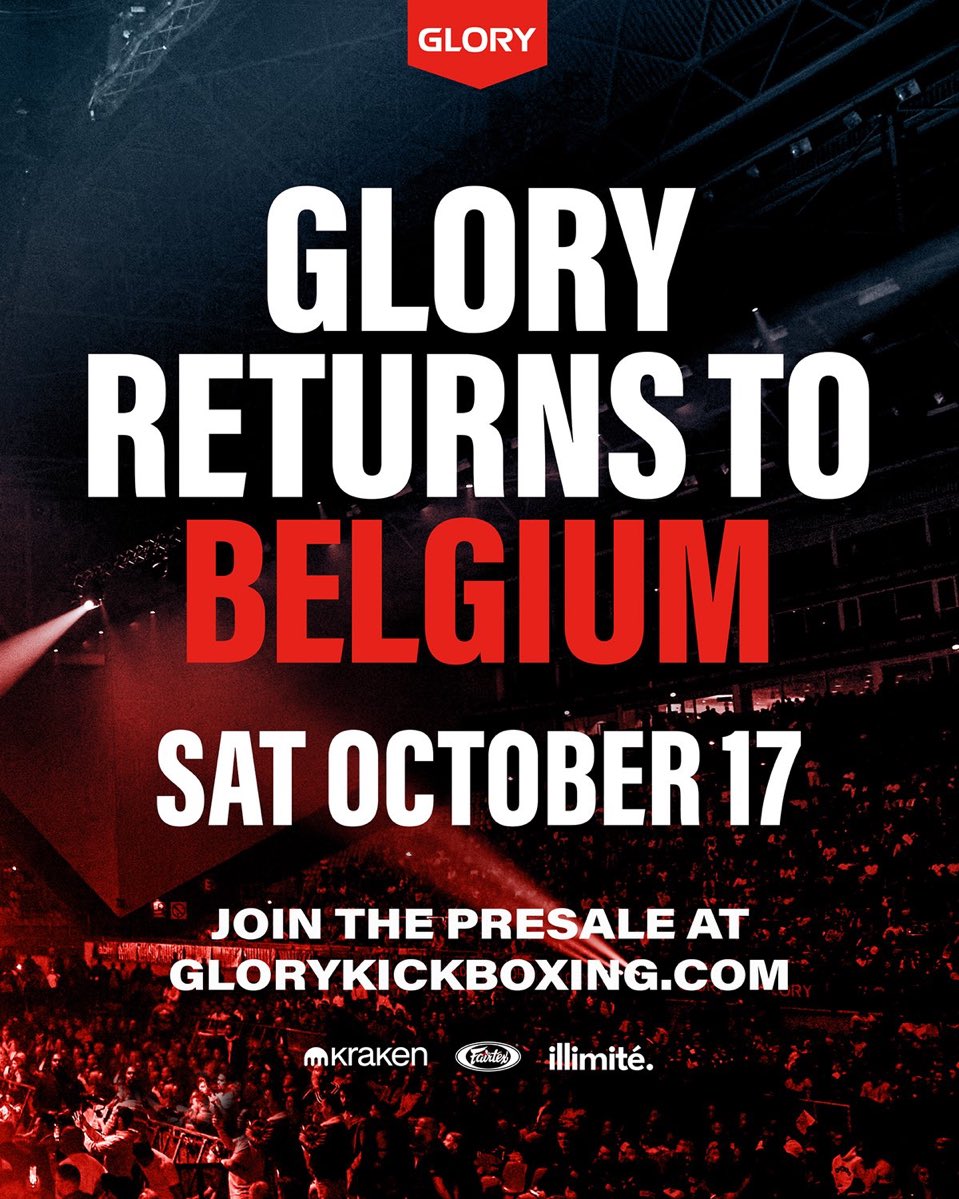 BloodsportBE's tweet photo. Après des années, GLORY repart à l’international et la 🇧🇪 est le premier pays à accueillir un événement en dehors des 🇳🇱.
Un choix logique vu le niveau du pieds-poings belge ces dernières années. 👊🔥
Prenez vos tickets 🎫, ça va être du lourd 😏
#GLORY110 https://t.co/u9G8RHBeg7