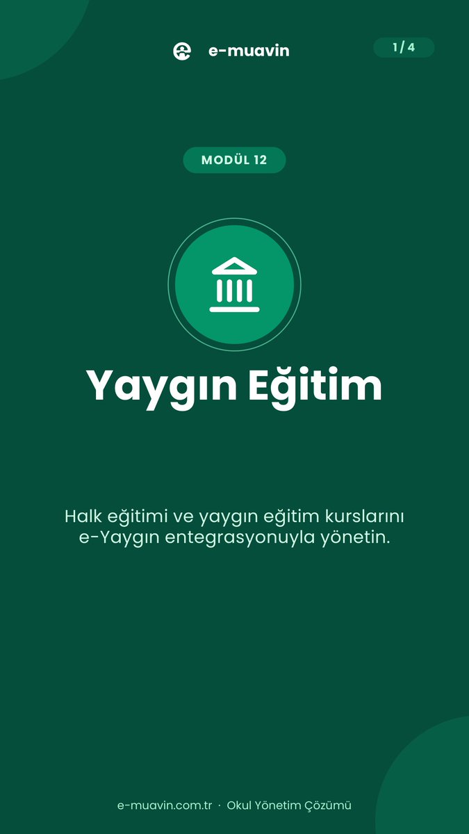 e_muavin's tweet photo. Kurs planını sıfırdan yazmayın. 📚
Hazır müfredatlardan kurs planı, otomatik kurs defteri ve devam çizelgesi — halk eğitimi kurslarınız tek ekranda.

🎁 HOSGELDIN100 kuponuyla %100 indirim
💳 Kredi kartı gerekmez

👉 https://t.co/16l24LzIhY https://t.co/HA9jzsKc0F