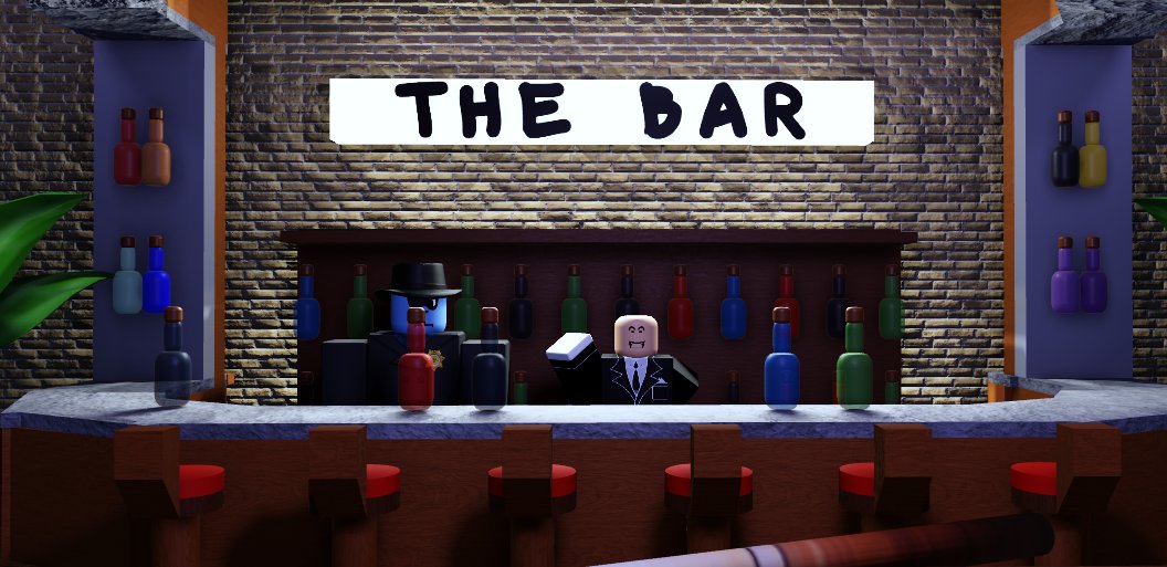 IDrawStuffz22's tweet photo. Before the victim reveal of each chapter, there will now be renders dedicated to just showcasing parts of the roster interacting with each other at The Bar!
The bartender will be in every render as well.
#RRReprise #RobloxiansRoulette https://t.co/UqWJ6J79eY