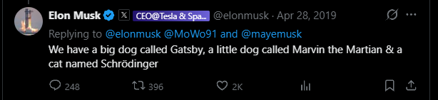 KingMemesDev's tweet photo. Elon named his dog "Marvin The Martian" and said he wanted to take him to Mars before https://t.co/U1K467eajv