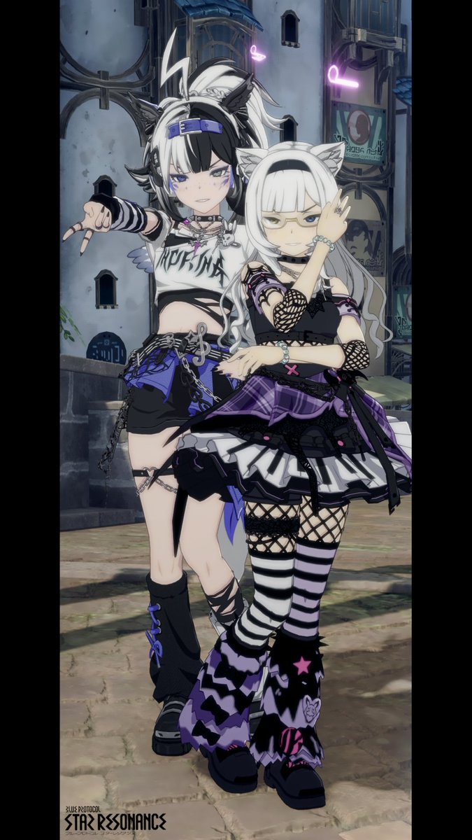 strz_brpr's tweet photo. パンクでギャルな2人組☠️🩵
#スタレゾSS https://t.co/9f2n3qXwIx