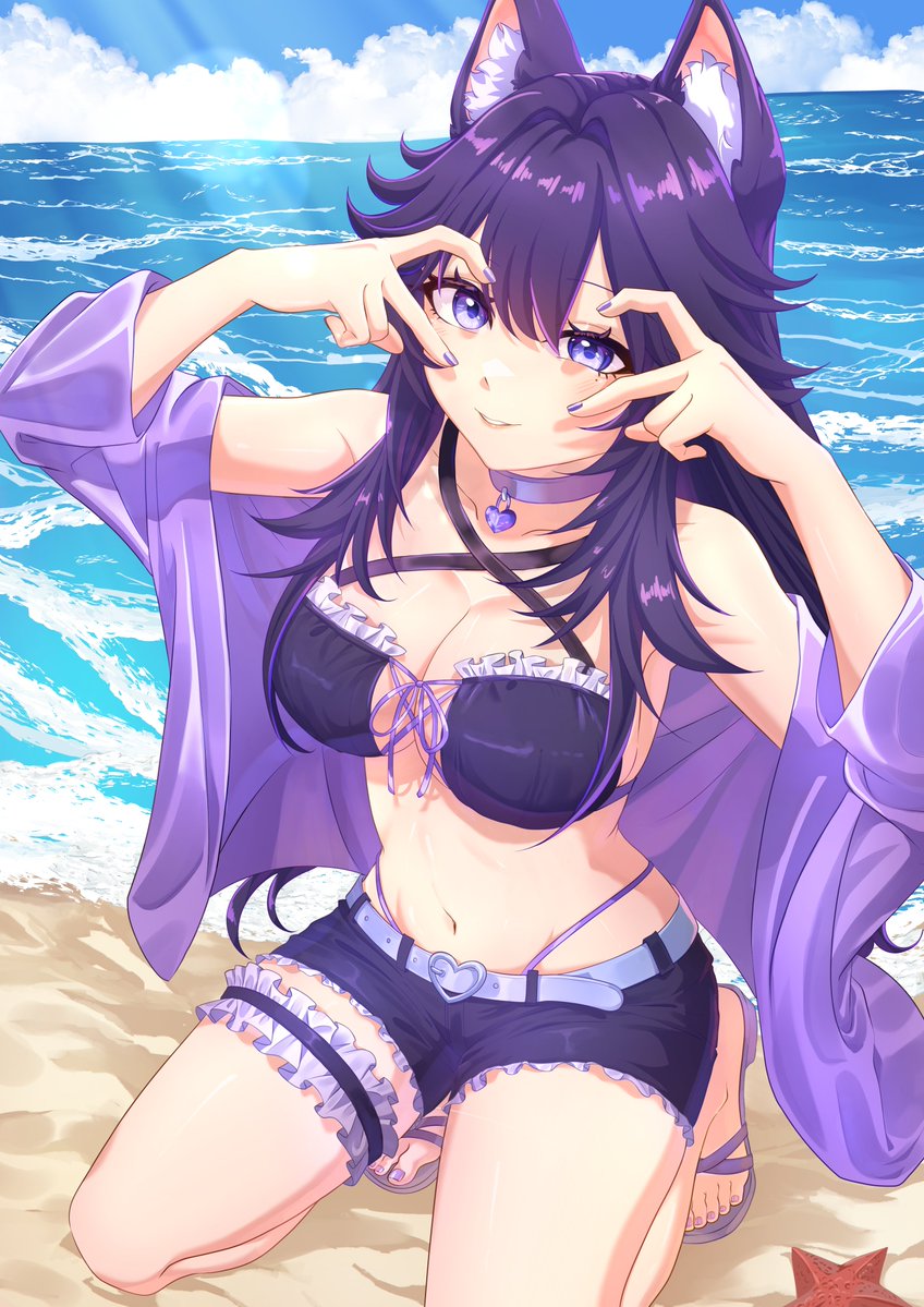 Liminal_Skye's tweet photo. Even anomalies deserve a beach day! 

Art by: @altaluna24 

#skyeart #animeart #envtuber https://t.co/KNUfWr2HNK