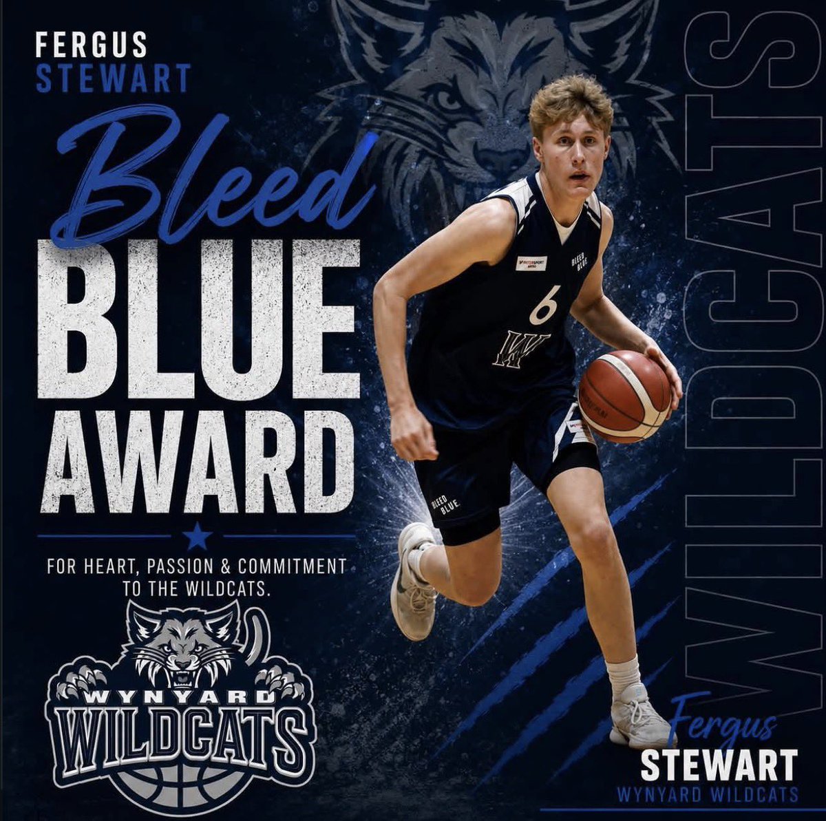 Fergus_Stewart6's tweet photo. Honoured to receive the Bleed Blue Award in my first season with the men’s team competing in the NWBU. Huge thank you to everyone who made this season so memorable. Looking forward to being back and competing again next year! 💙

@AUSA_Hoops 
@jordanemullan https://t.co/ulTXB5Ft5D