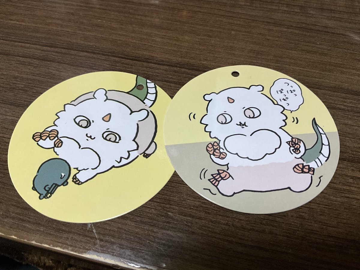 koichi_shark's tweet photo. お買い上げしたグッズのタグが可愛くて捨てられないから
しおりにリサイクルした…
2枚貼り合わせて紐通しただけだけど… https://t.co/sROgcsc46y