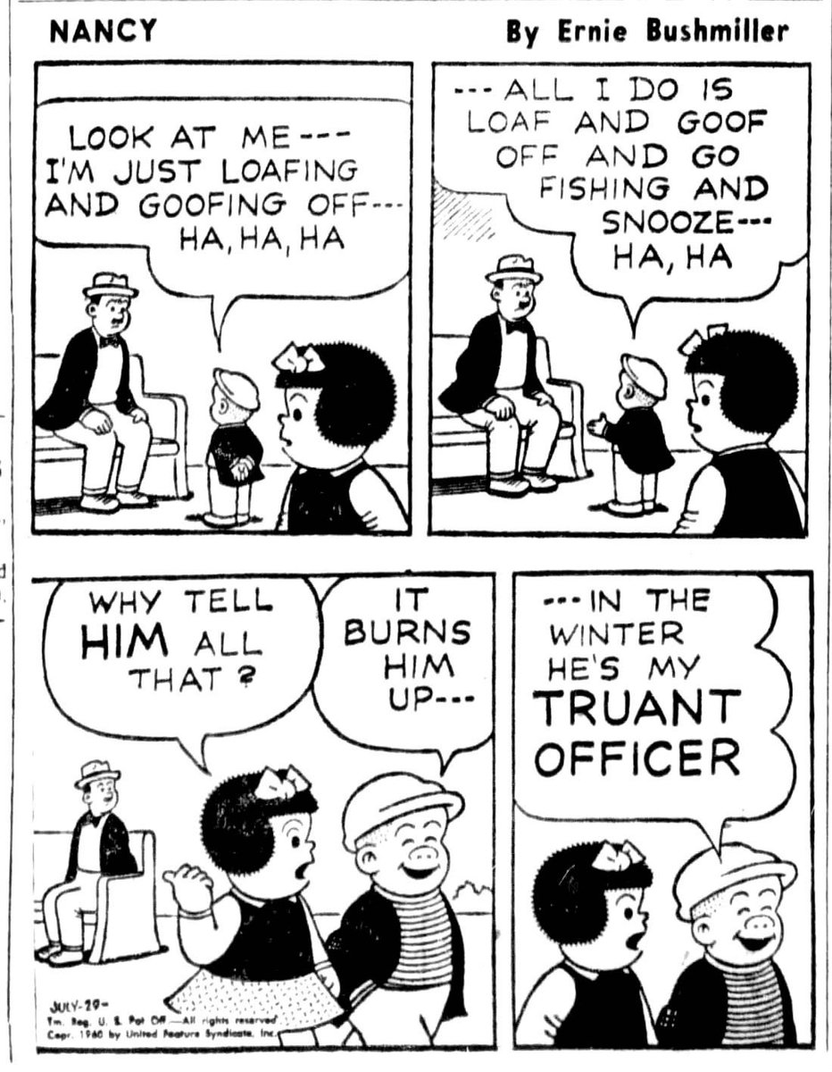 JohnnyCallicutt's tweet photo. Nancy By Ernie Bushmiller 
July 29,1960 https://t.co/iaEpeX7NlO
