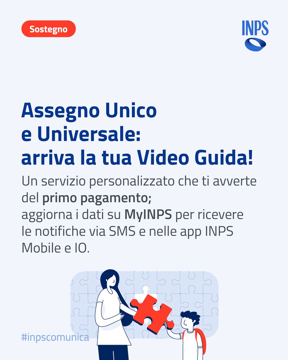 INPS_it's tweet photo. Per i destinatari del primo pagamento di Assegno Unico e Universale è disponibile una video guida personalizzata e interattiva che illustra le tempistiche di pagamento e i criteri per il calcolo dell'importo
🔗 https://t.co/n2vbBBvTSL 
Inps Comunica https://t.co/jBZomJgRj0