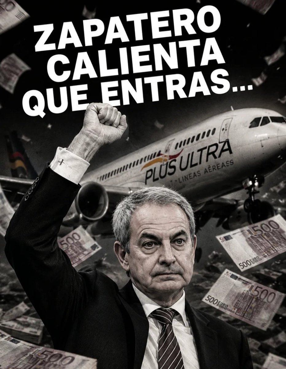 hazteoir's tweet photo. 🚨 ¡MÁXIMA GRAVEDAD: LA UDEF LOCALIZA 1,2 MILLONES MÁS A ZAPATERO DESDE PLUS ULTRA!

La UDEF descubre un nuevo pago de 1,2 millones de euros de la aerolínea Plus Ultra al expresidente Zapatero a través de una empresa pantalla (Caletón Consultores).

💥 El beneficio total atribuido a la trama se eleva ya a 3 millones de euros. Con el dinero que rescató el Gobierno, pagaban a los suyos por la puerta de atrás.

¡No hay trama de corrupción o rescate opaco que no salpique a la cúpula del PSOE! 

Exigimos investigación total y prisión provisional ante los tribunales. 🏛️