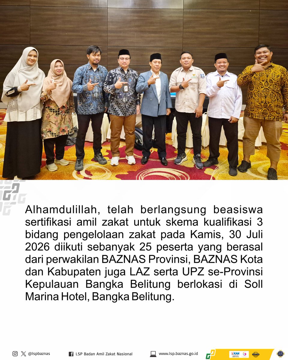 LspBaznas's tweet photo. 📍 Beasiswa Sertifikasi Amil Zakat Hadir di Provinsi Kepulauan Bangka Belitung https://t.co/hvaGNtrmNl