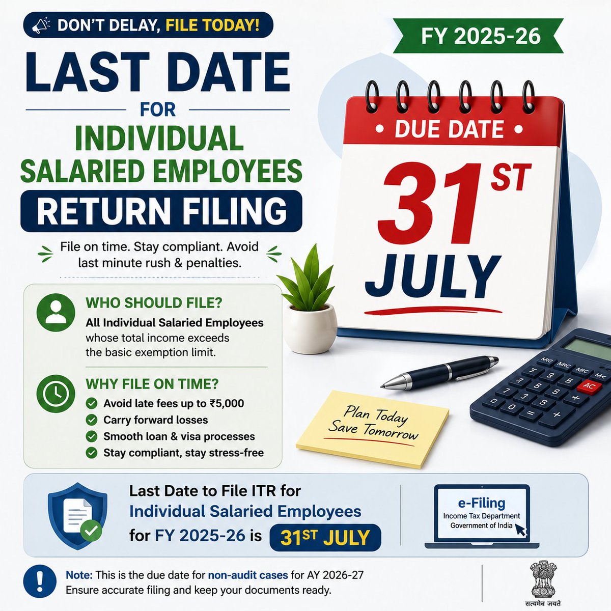 vikasastro15's tweet photo. Last date for Individual salaried employees return filing 31st July.
#FinancialSuccess #FinancialFreedom #financialeducation #Financialliteracy #FinancialService #Growth #Longterm #Investments #Compounding #Last #Date #Salary #Return #Filing #ITR https://t.co/rdick2PTfK
