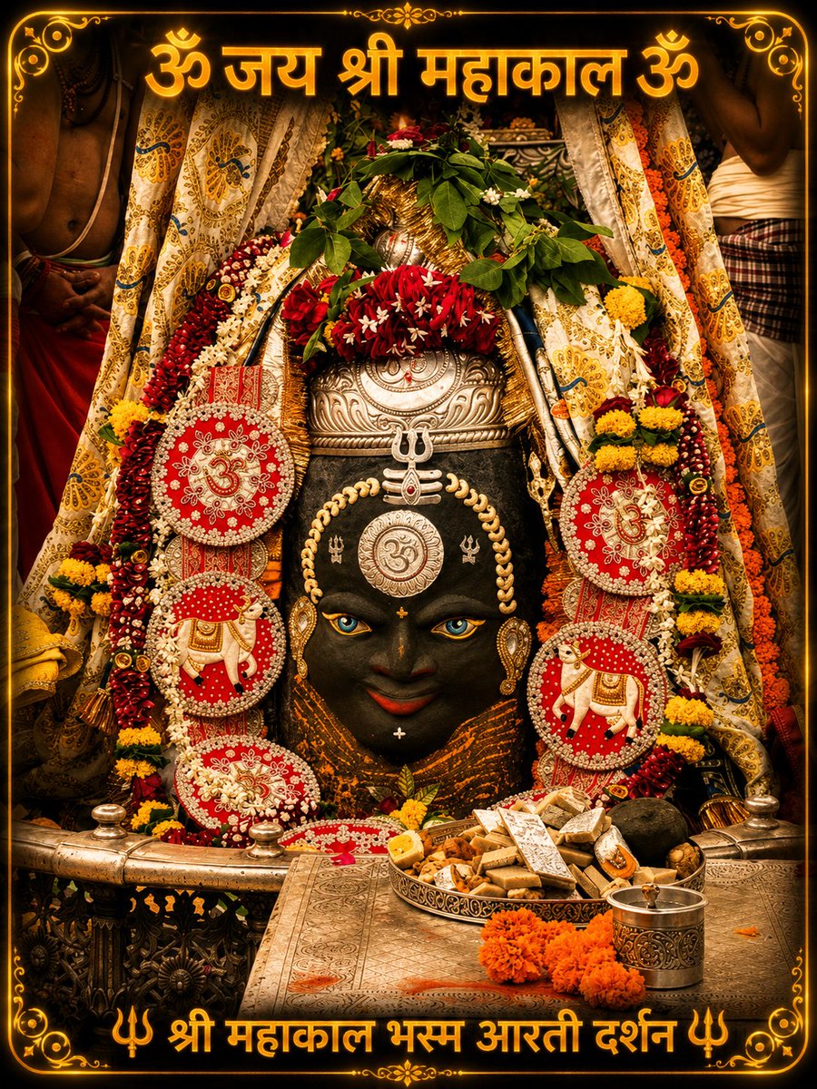 getinfocity's tweet photo. 🔱 श्री महाकालेश्वर ज्योतिर्लिंग, उज्जैन से आज 29 जुलाई 2026 की दिव्य भस्म आरती के पावन दर्शन। 🙏

🙏 हर हर महादेव | जय श्री महाकाल

#Mahakal #Mahakaleshwar #BhasmaAarti #HarHarMahadev #JaiMahakal #Ujjain #Mahadev #Shiv #Bholenath #Jyotirlinga #SanatanDharma #ShivBhakti #Temple https://t.co/1R5OgQ0MLk
