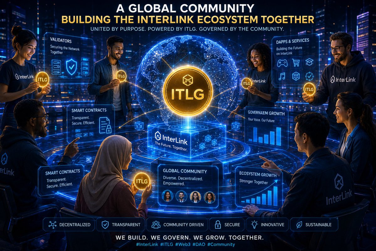 dmeghana405's tweet photo. Illustrate a diverse global community building the InterLink ecosystem together. Members hold glowing ITLG.
#ITLG #ITLX #ITL #Interlink #Interlink2026 #InterlinkAmbassador
@kv_interlink @C_Interlinklabs @reina_itl @inter_link @itlx_defi https://t.co/atQdfnVgoJ