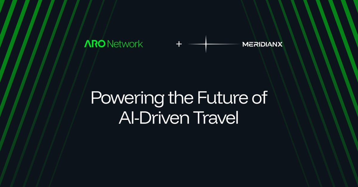 AroNetwork's tweet photo. ARO Network is partnering with @MeridianX_ to connect decentralized edge infrastructure with the next generation of AI-powered travel.

Together, we’re exploring how AI agents can access real-world aviation services through faster, smarter, and more open infrastructure.

This collaboration marks another step toward bringing decentralized infrastructure into real-world, everyday experiences.

From decentralized compute to on-chain travel—real-world utility is taking flight. ✈️
