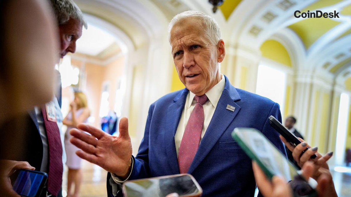CoinDesk's tweet photo. UPDATE: Senators Tillis and Gallego have finalized a new bipartisan ethics compromise for the CLARITY Act per sources, though details haven't emerged and White House approval is still needed.

The window is closing: seven days until Senate recess, and 60 votes still unconfirmed. https://t.co/IFZdLoJC4I
